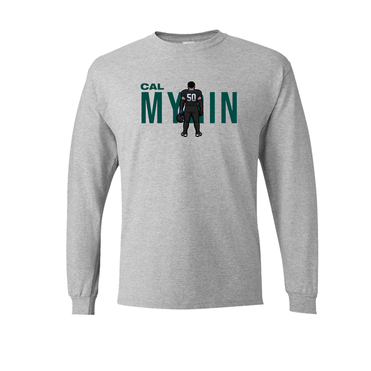 Long Sleeve Tee — Player Name in Grey