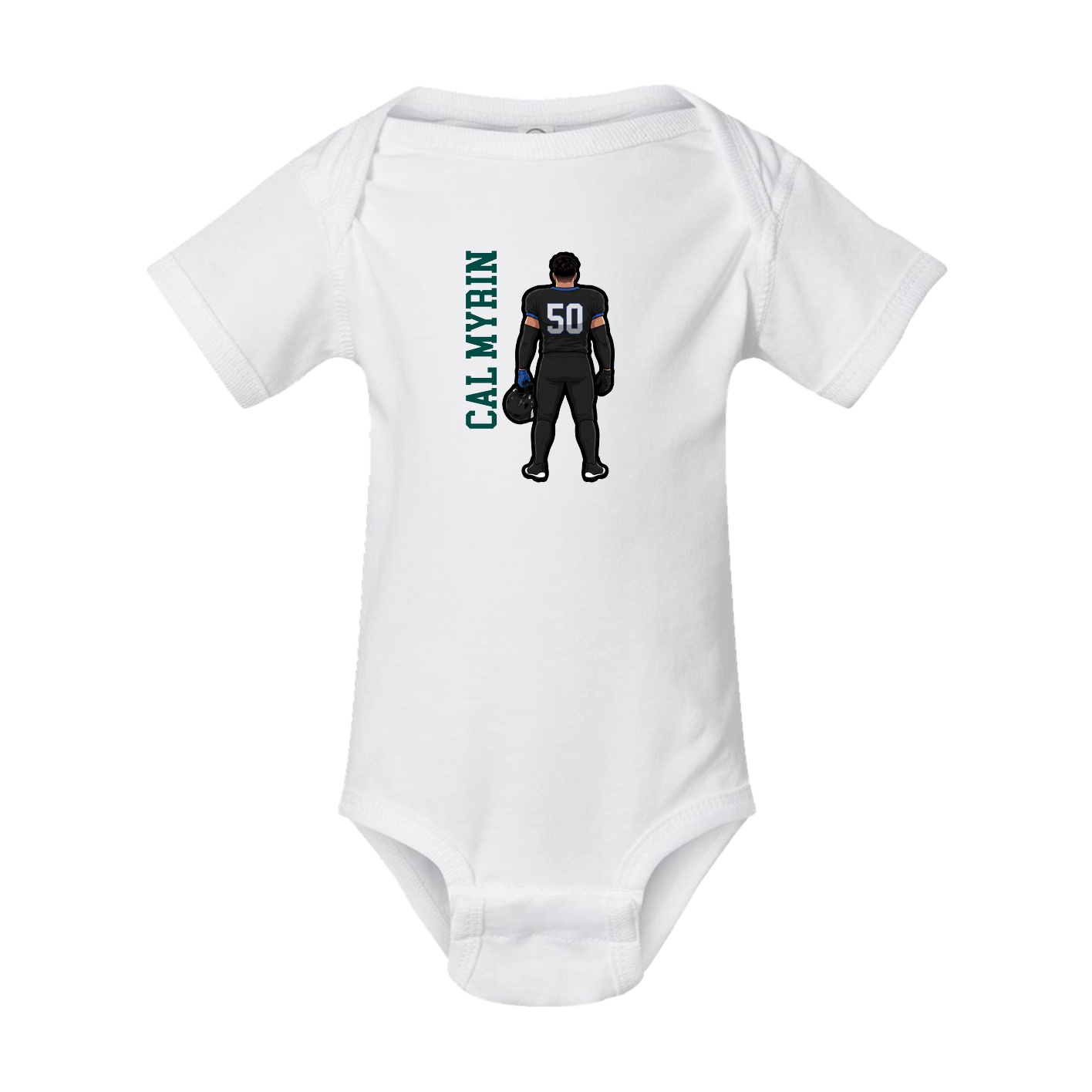Baby Onesie — Name Vertical in White