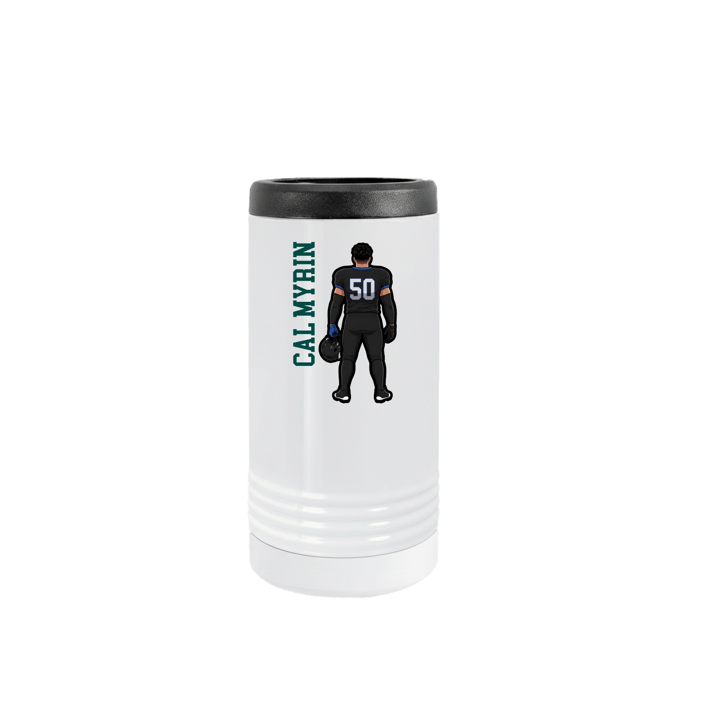 Slim Beverage Holder — Name Vertical in White