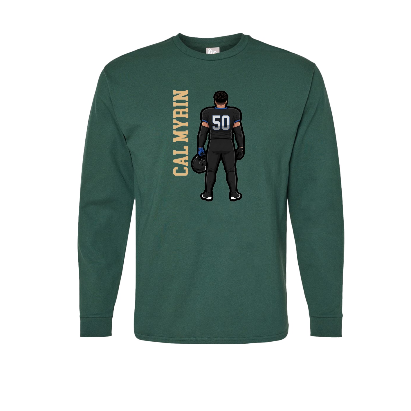 Long Sleeve Tee — Name Vertical in Green