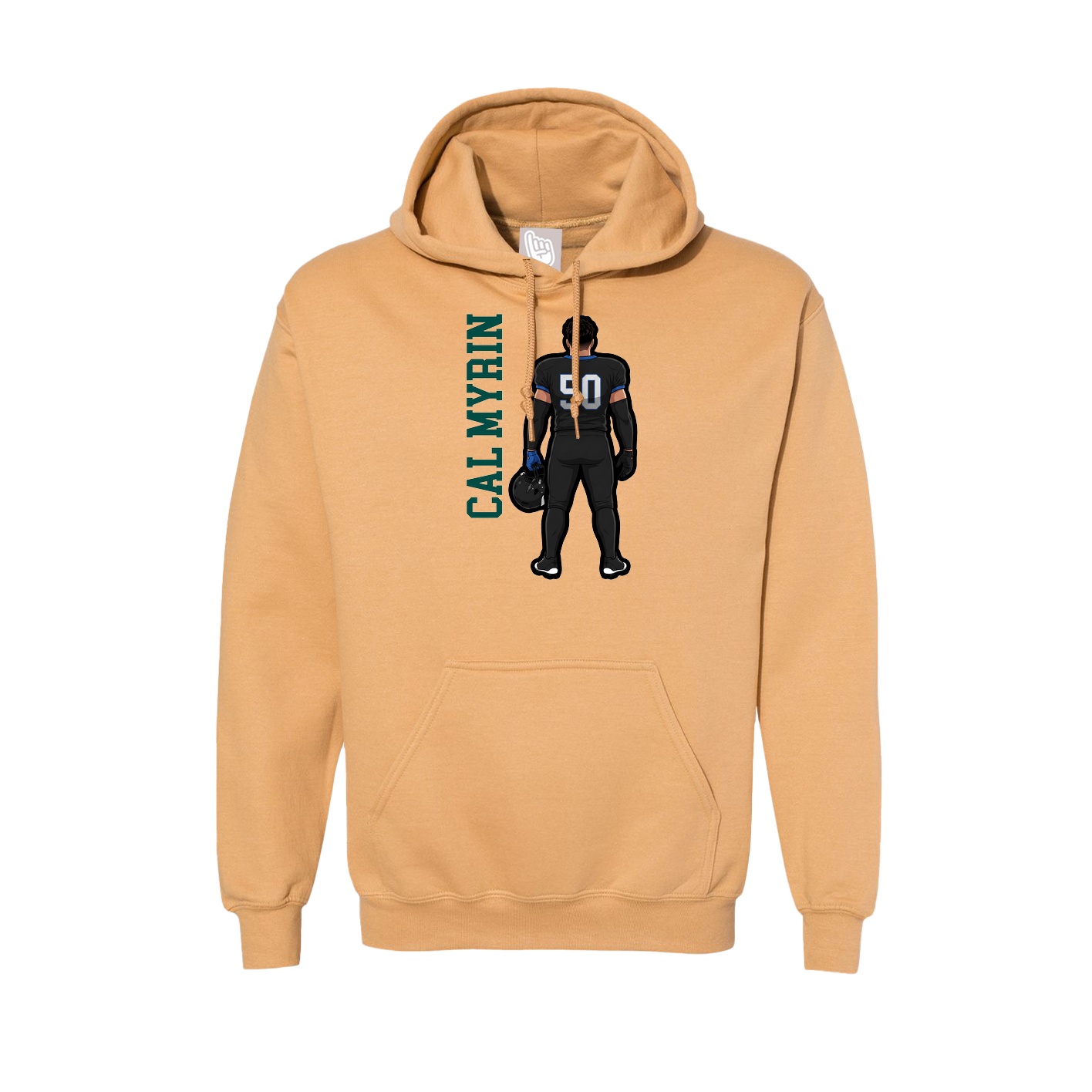 Hoodie — Name Vertical in Vegas Gold