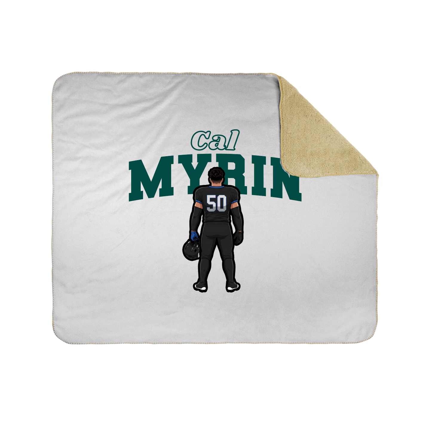 Throw Blanket — Name Arch in White