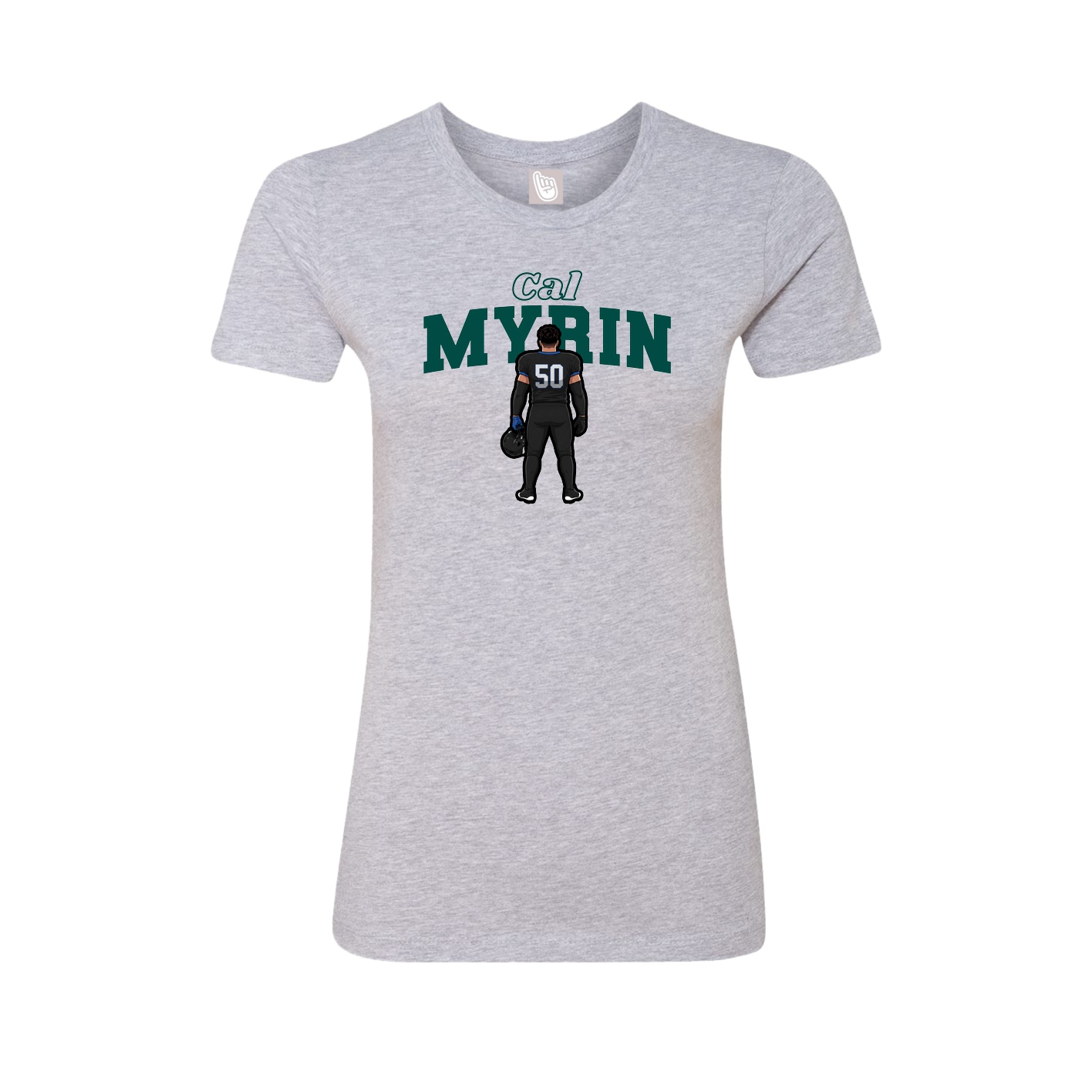 Fitted Women's Tee — Name Arch in Grey