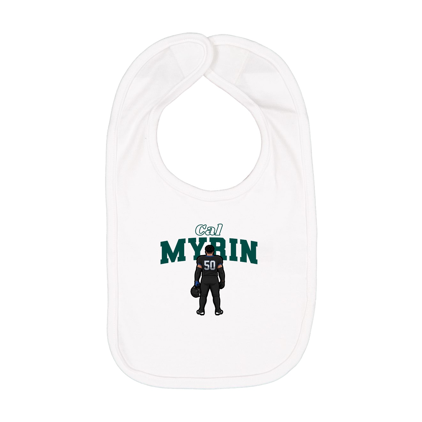 Infant Bib — Name Arch in White