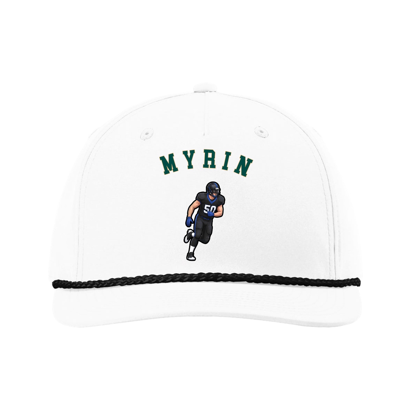 Five-Panel Classic Rope Cap — Shirsey Arch in White