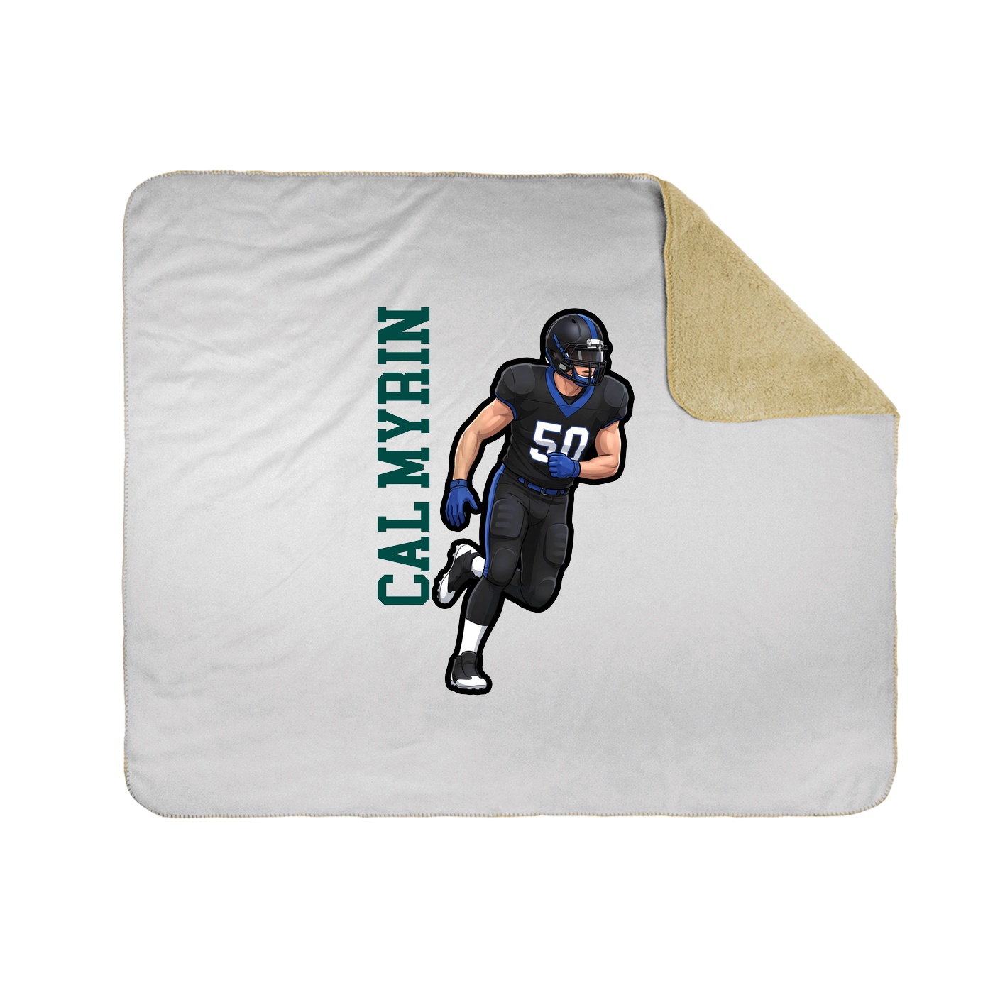 Throw Blanket — Name Vertical in White