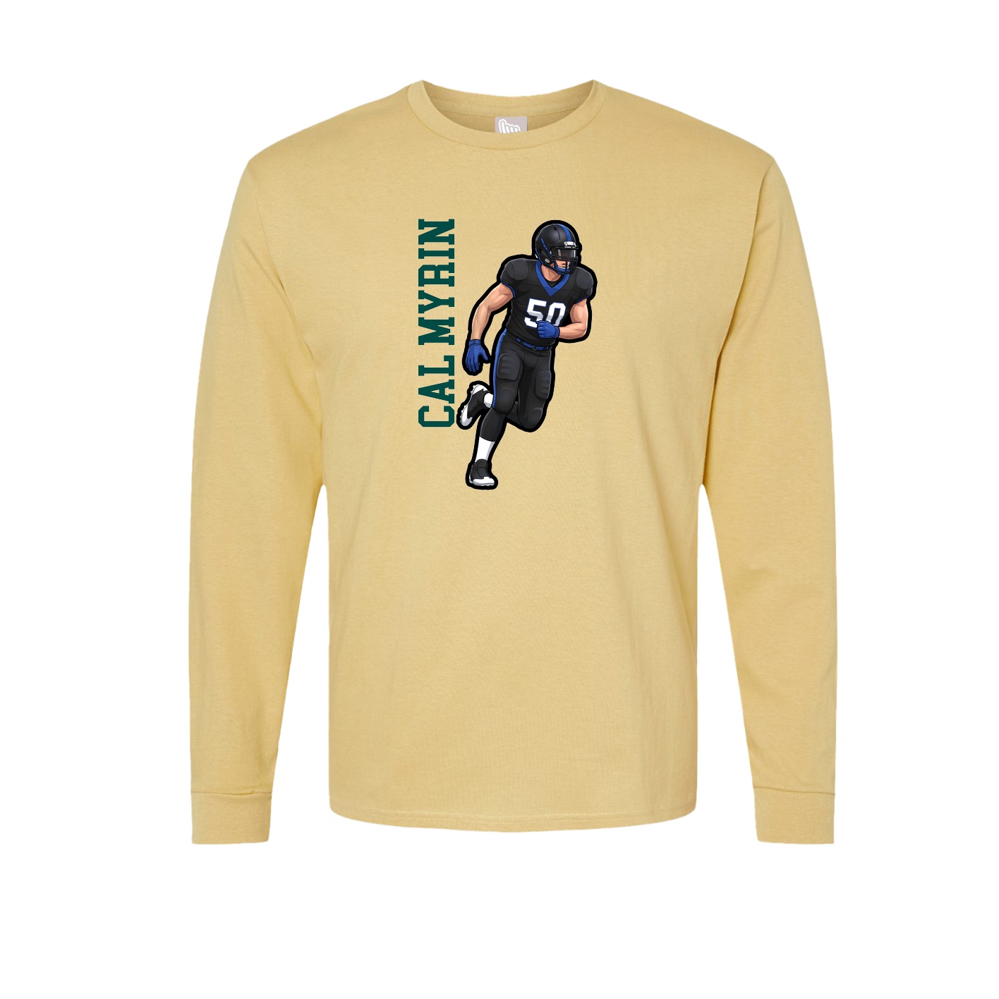 Long Sleeve Tee — Name Vertical in Vegas Gold
