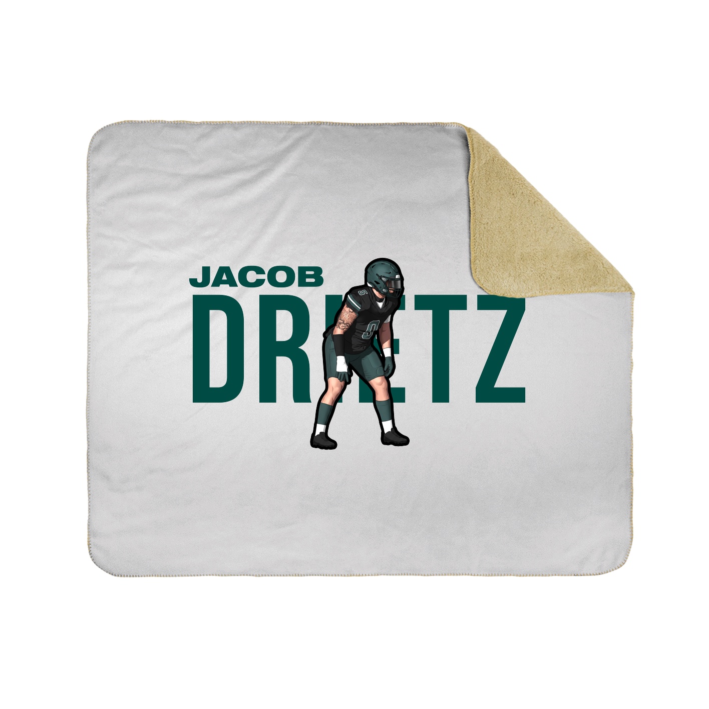 Throw Blanket — Player Name in White