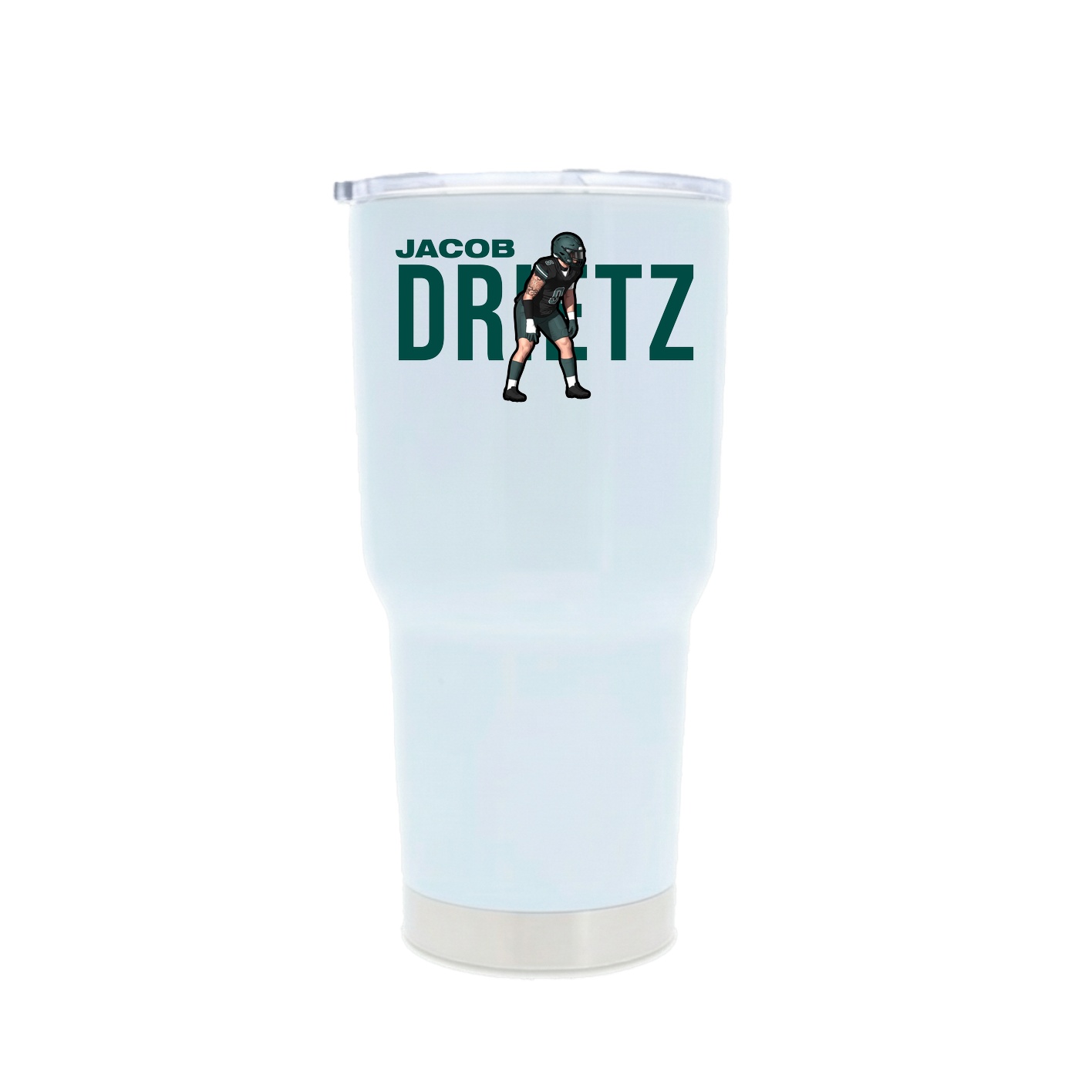 30oz Stainless Steel Tumbler — Player Name in White