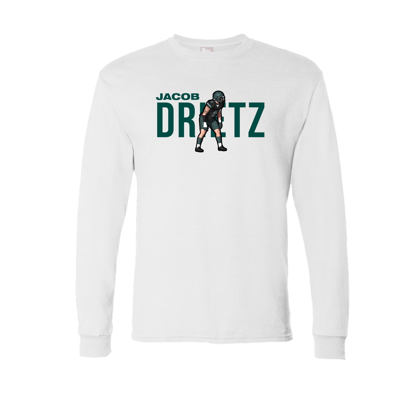 Long Sleeve Tee — Player Name in White
