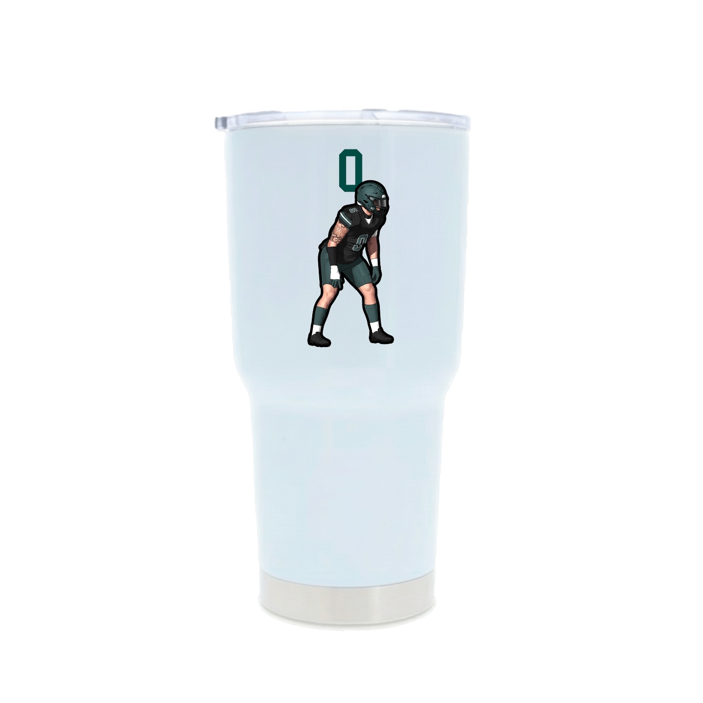30oz Stainless Steel Tumbler — Number Top in White