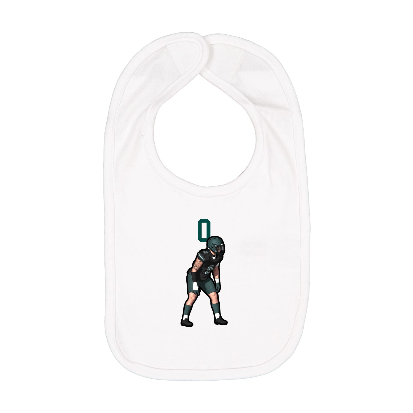 Infant Bib — Number Top in White