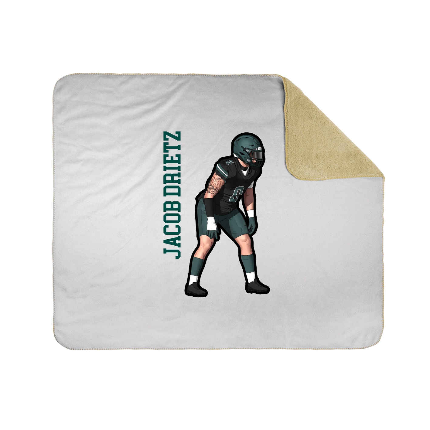 Throw Blanket — Name Vertical in White
