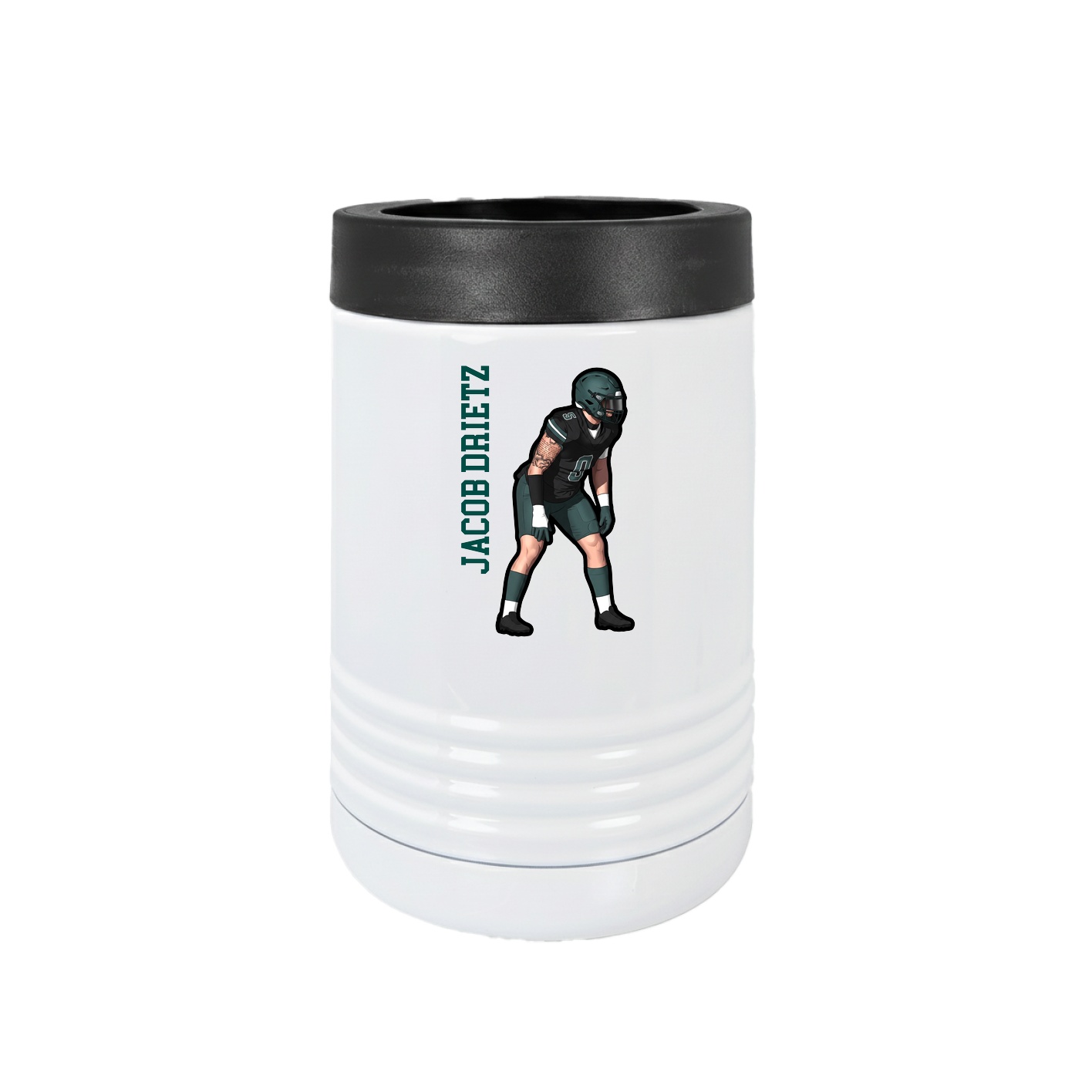 Beverage Holder — Name Vertical in White
