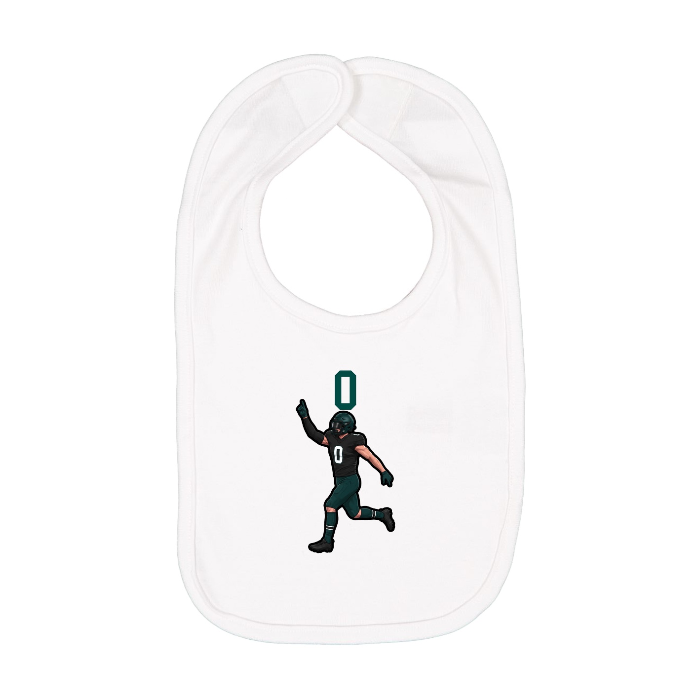 Infant Bib — Number Top in White