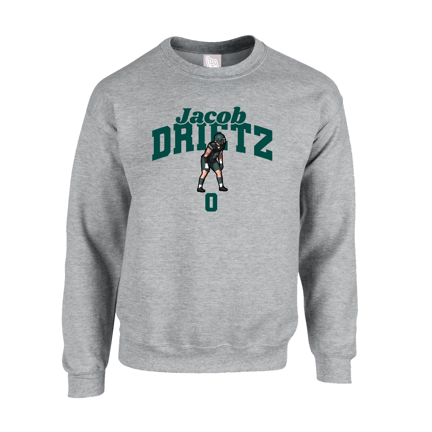 Fleece Crew — Signature Arch in Grey