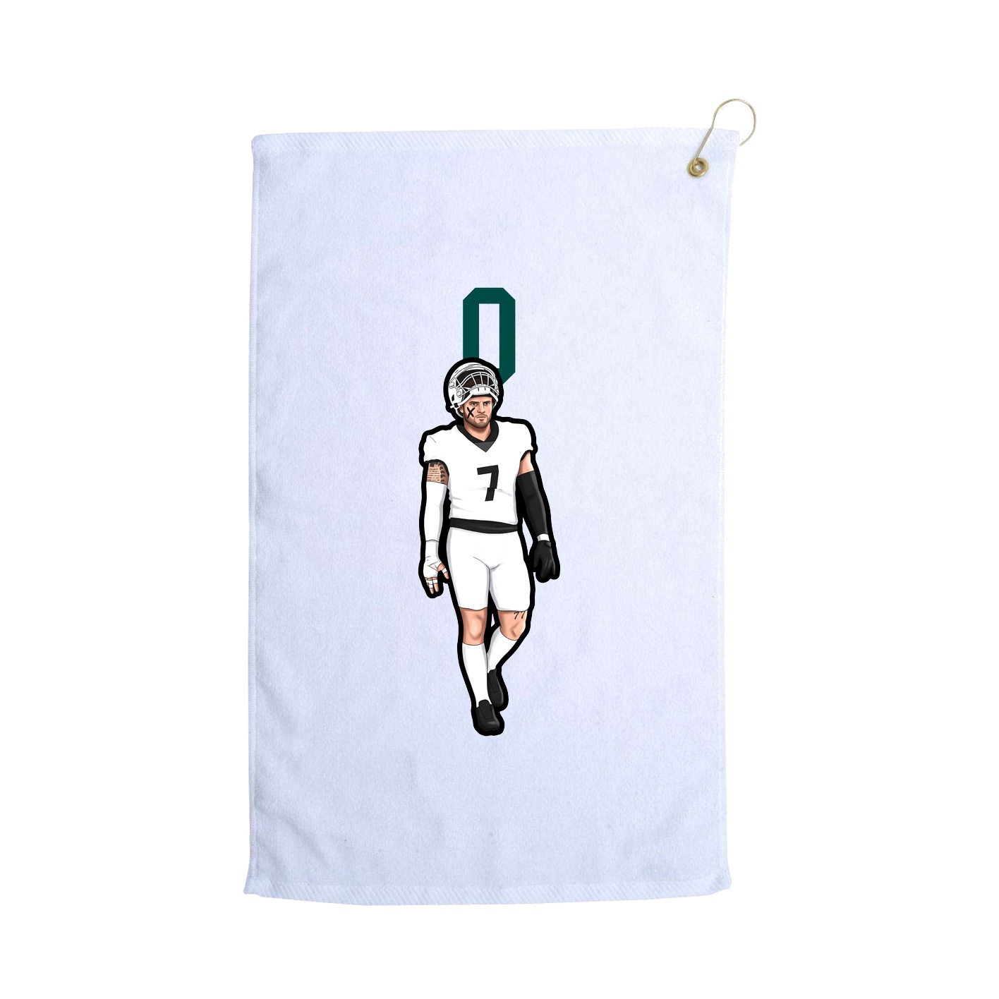 Golf Towel — Number Top in White