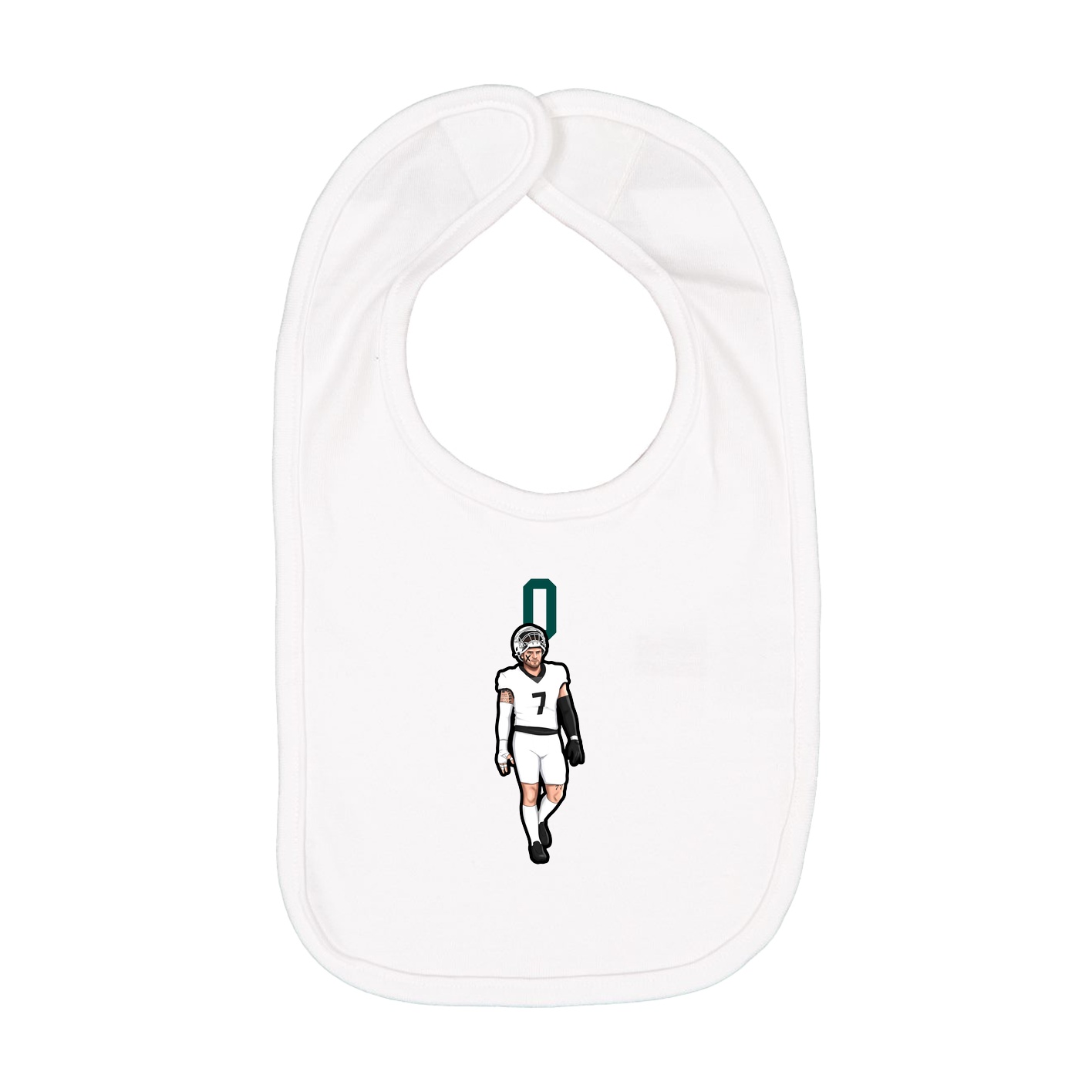 Infant Bib — Number Top in White