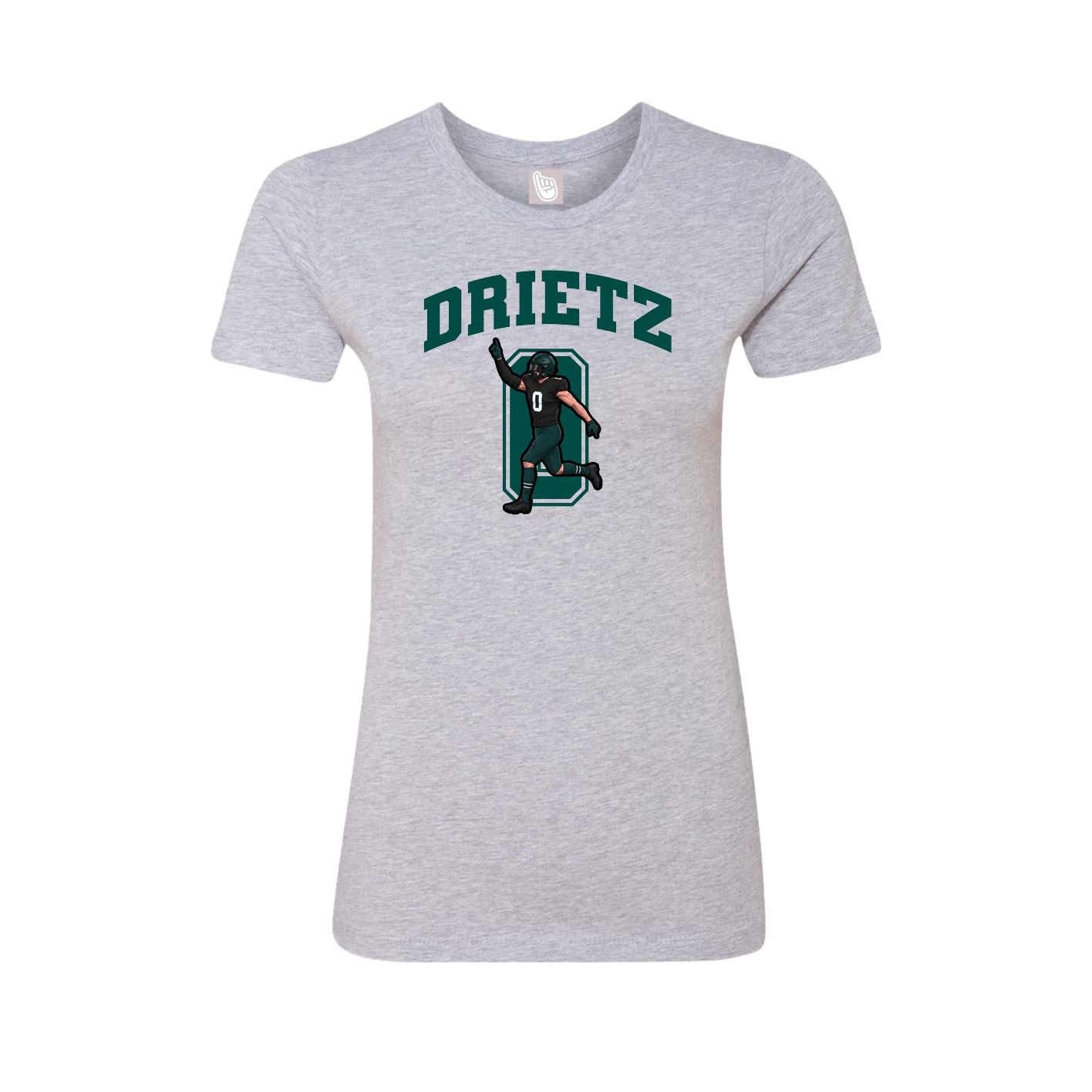 Fitted Women's Tee — Number in Grey