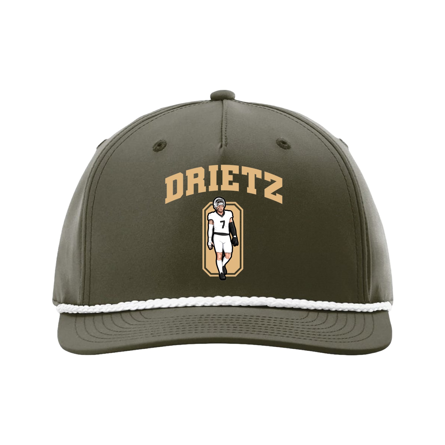 Five-Panel Classic Rope Cap — Number in Green