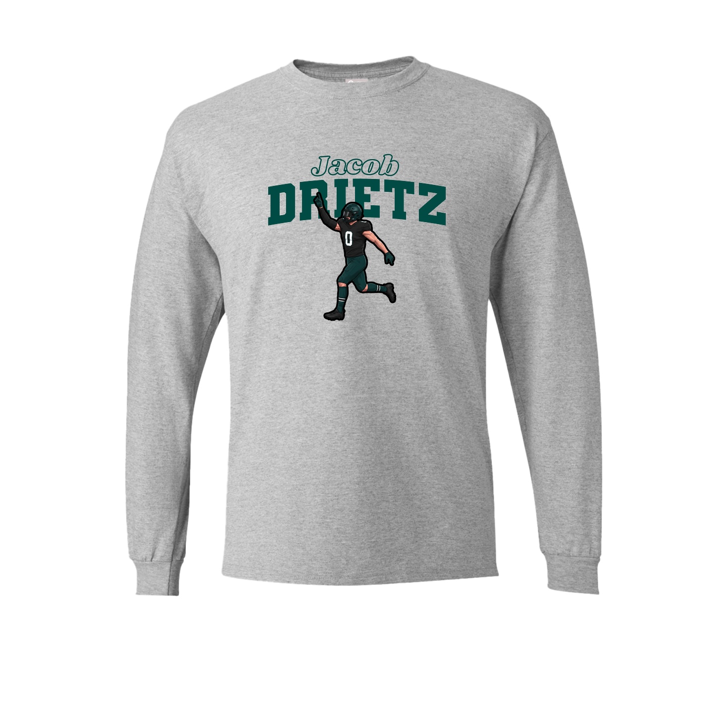 Long Sleeve Tee — Name Arch in Grey