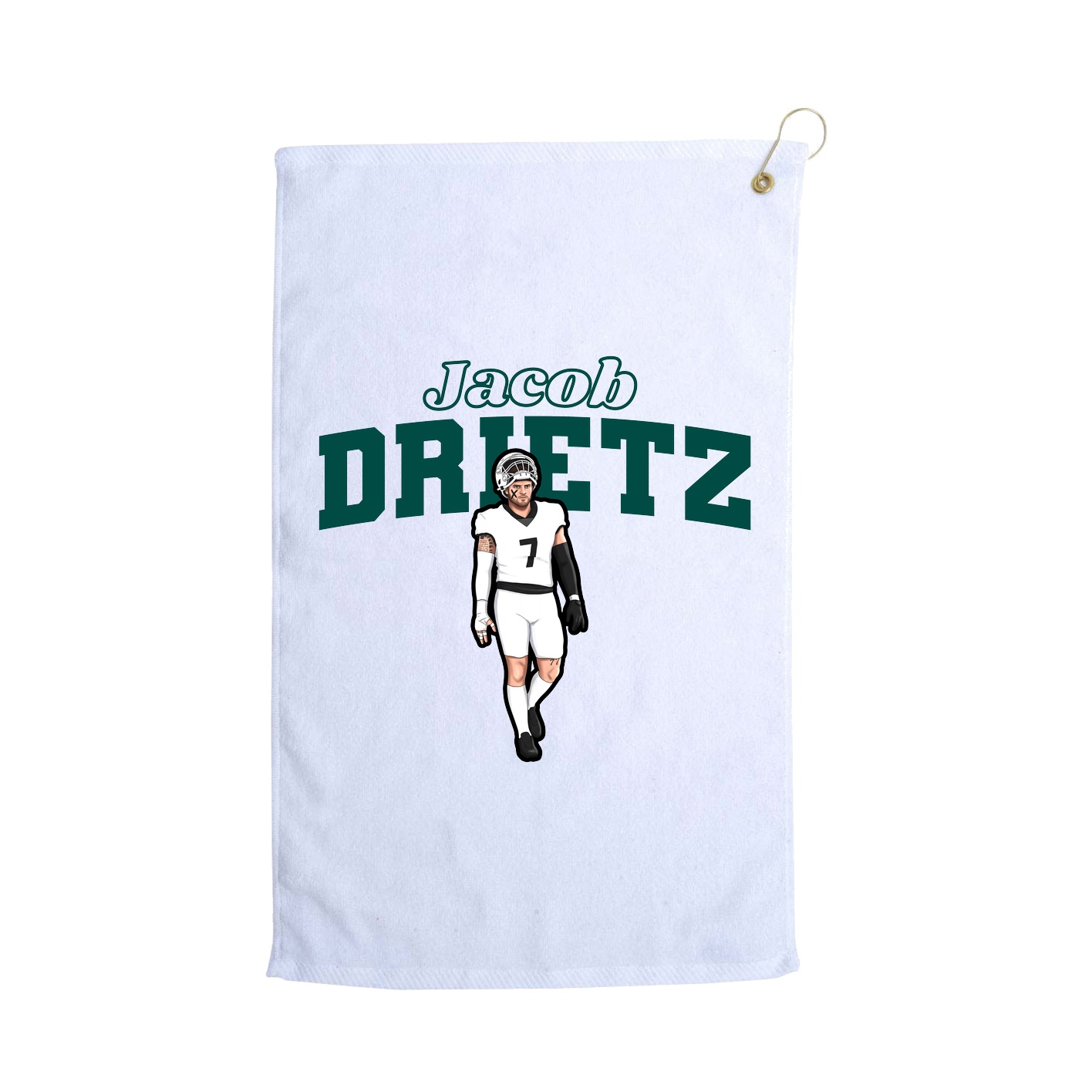 Golf Towel — Name Arch in White