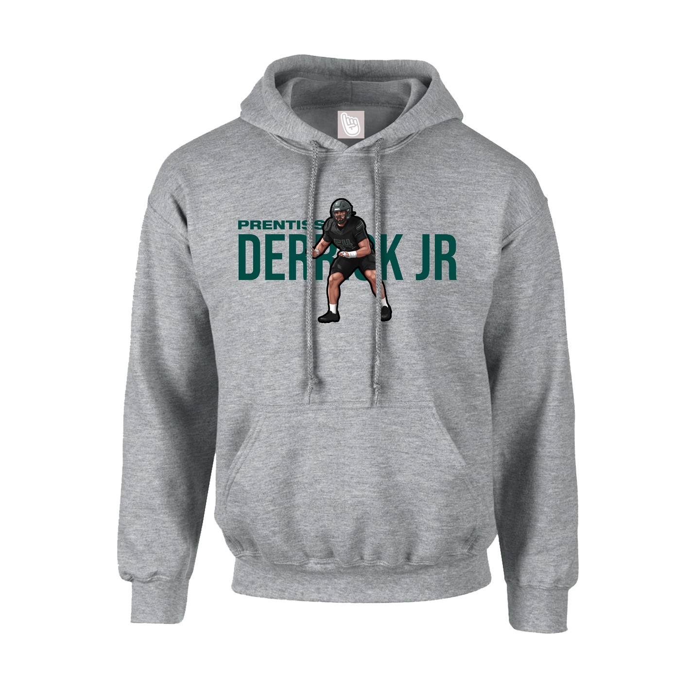 Hoodie — Player Name in Grey