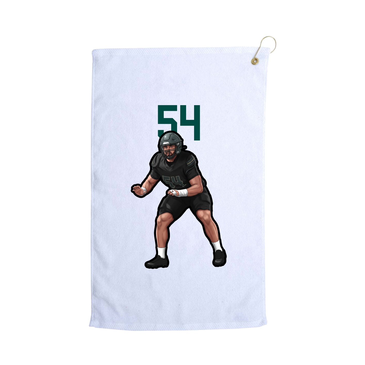 Golf Towel — Number Top in White