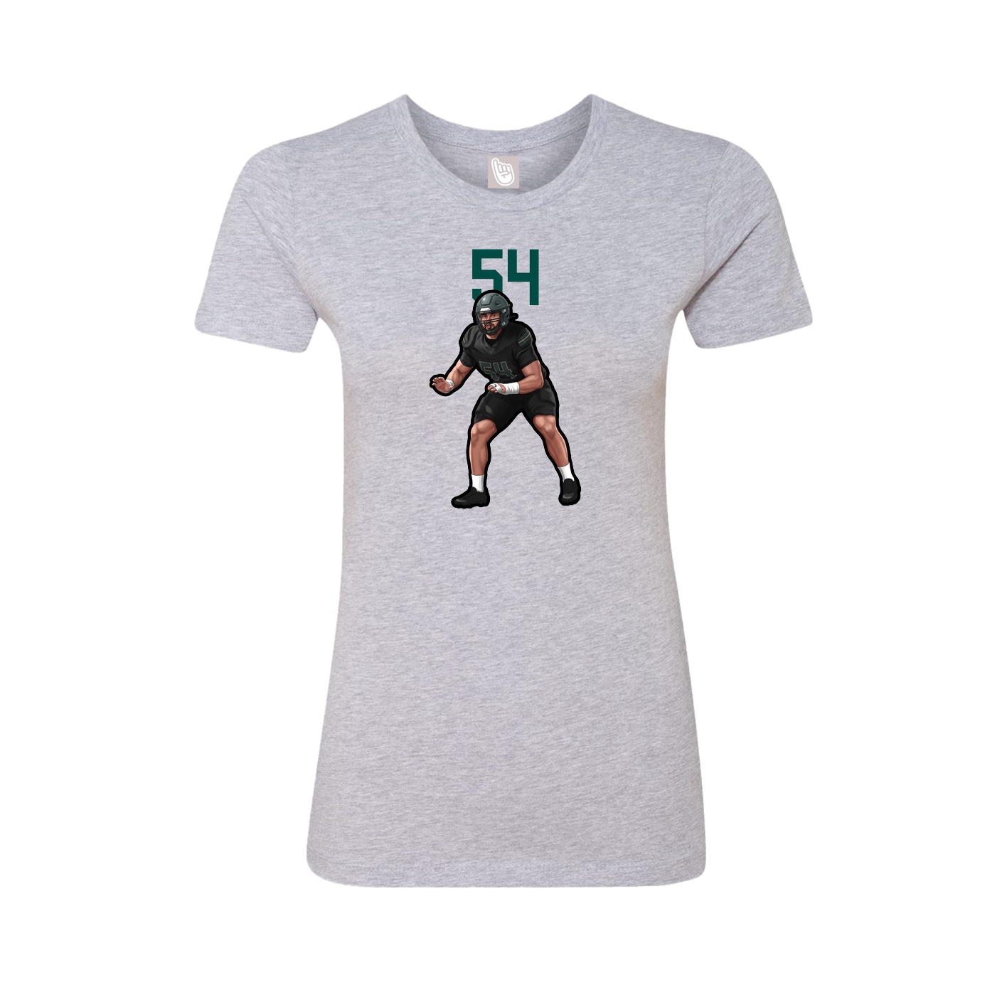 Fitted Women's Tee — Number Top in Grey