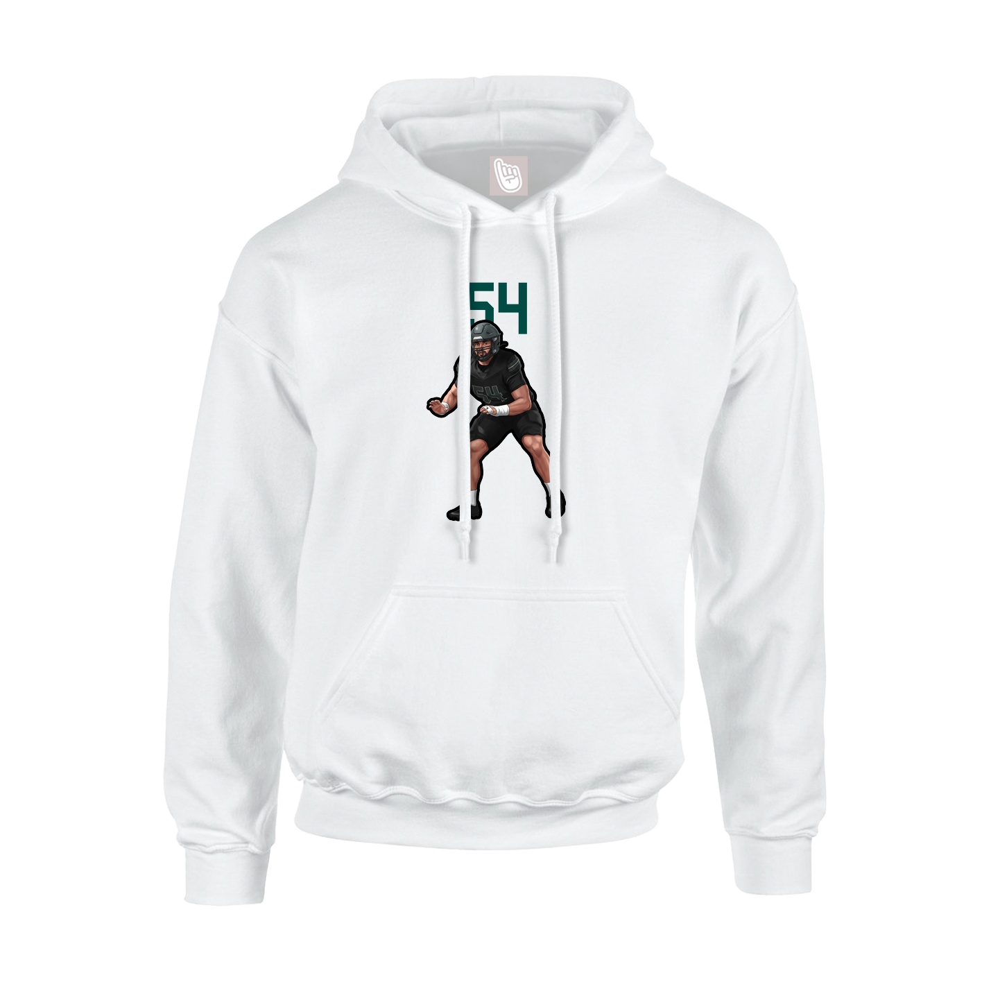 Hoodie — Number Top in White