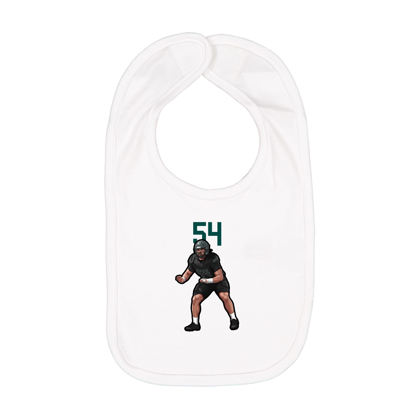 Infant Bib — Number Top in White