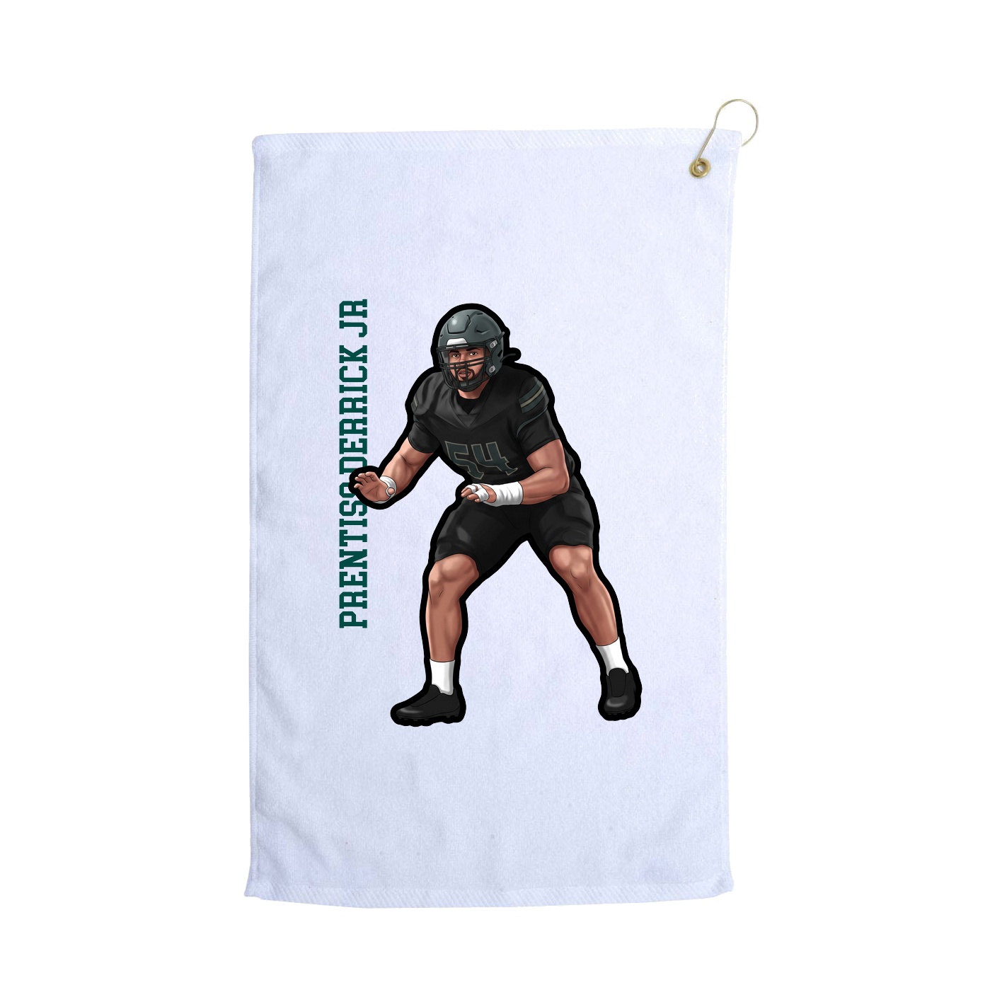 Golf Towel — Name Vertical in White