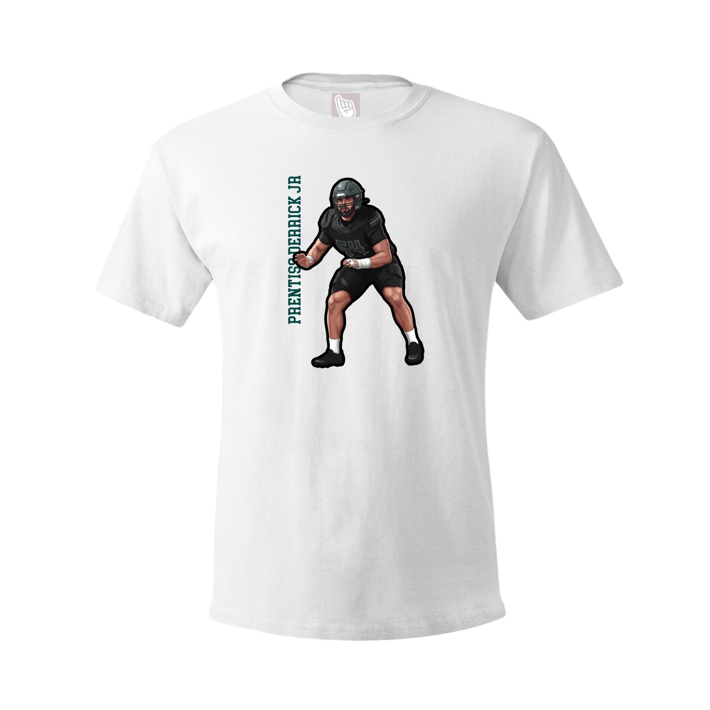 Youth Tee — Name Vertical in White