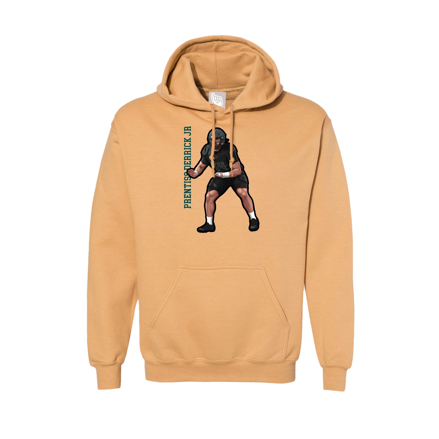 Hoodie — Name Vertical in Vegas Gold