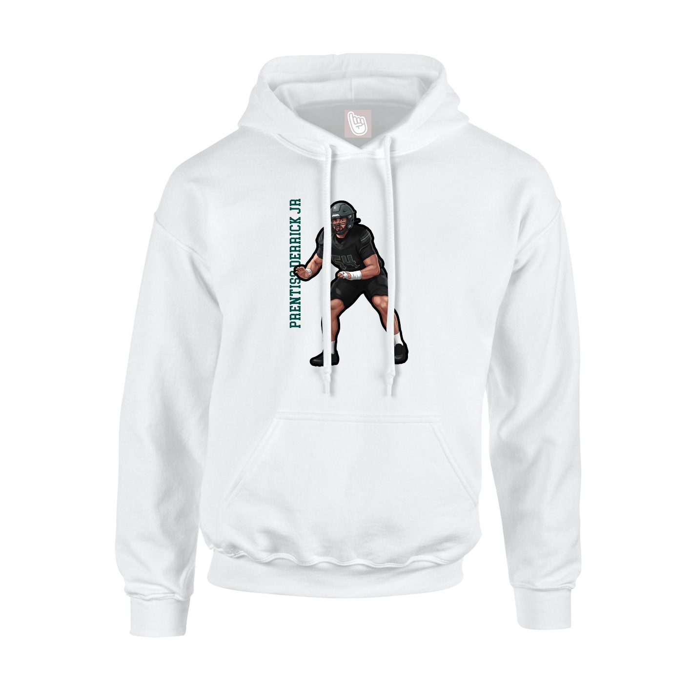 Youth Hoodie — Name Vertical in White