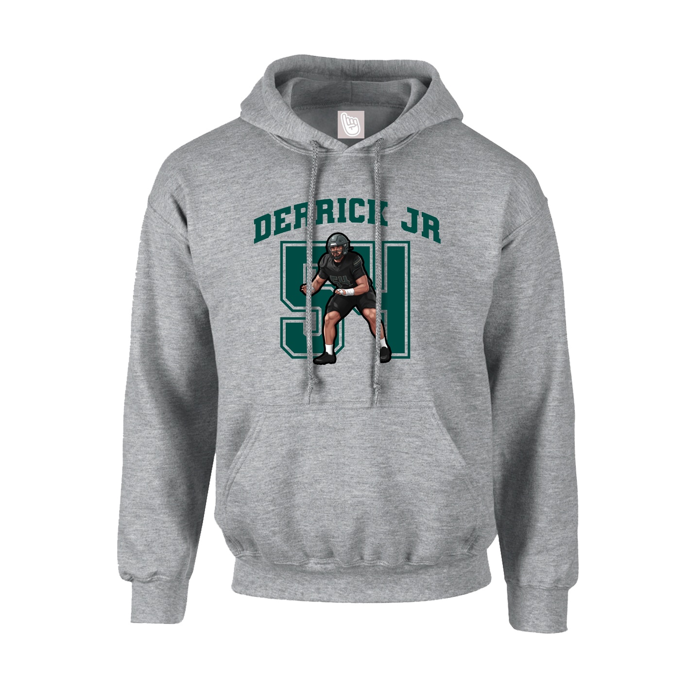 Hoodie — Number in Grey