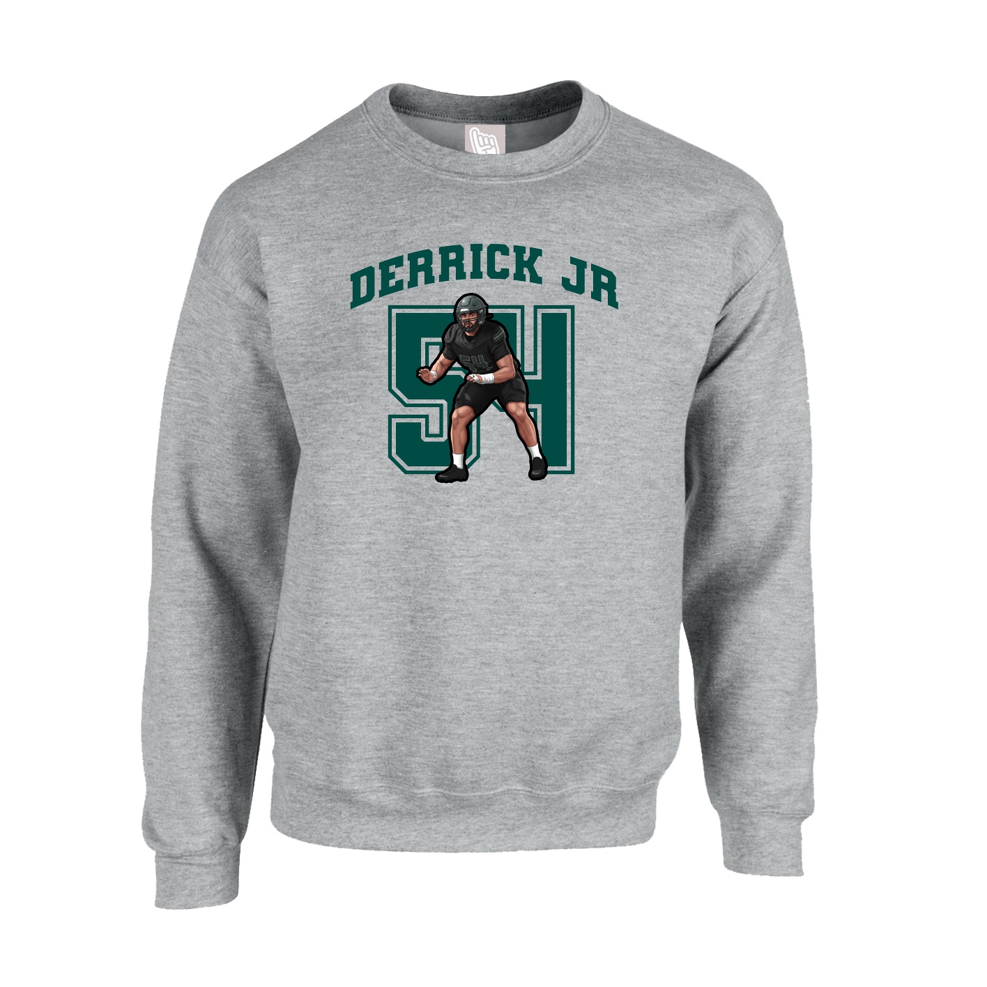 Fleece Crew — Number in Grey