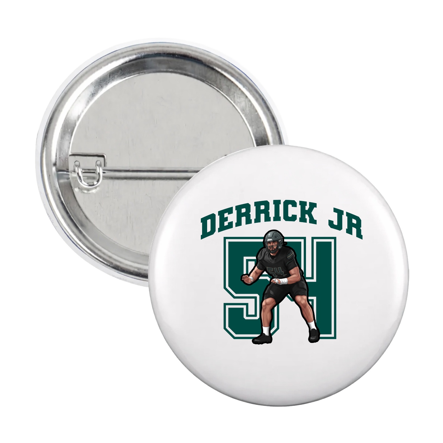 Game Day Button — Number in White