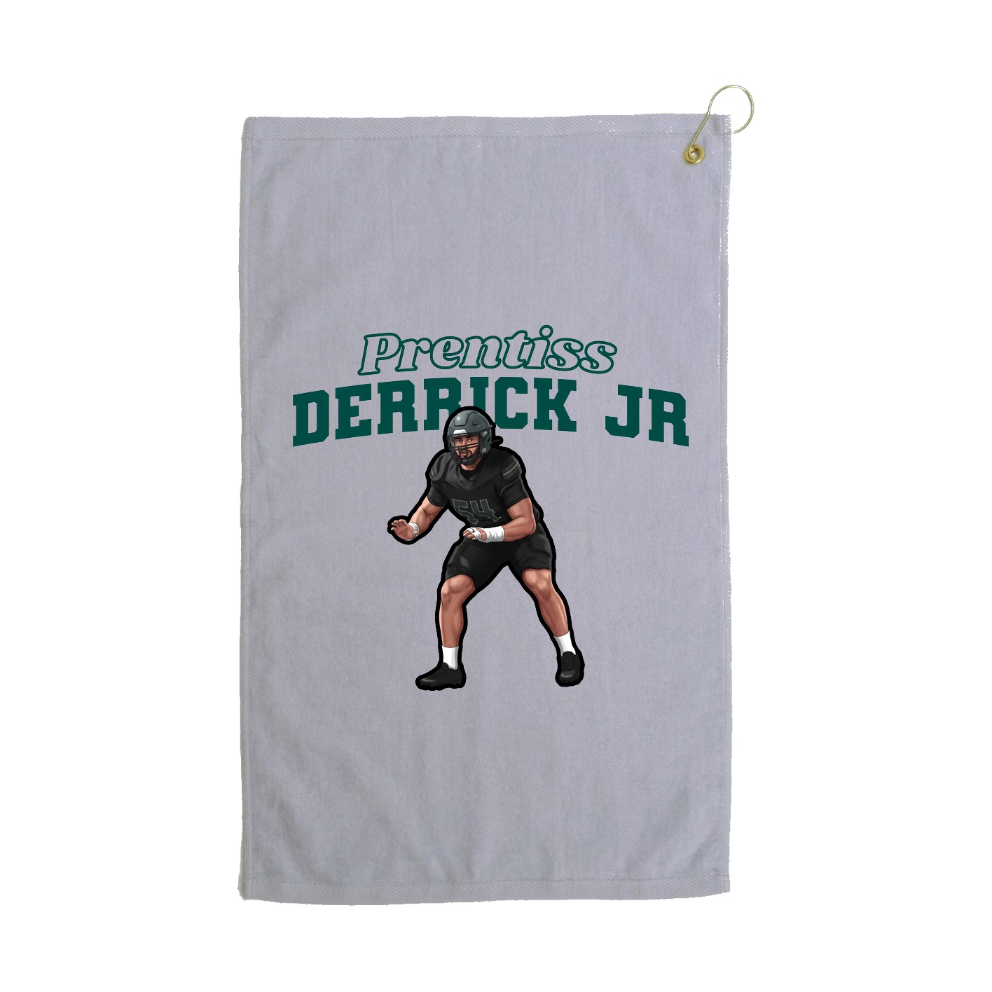Golf Towel — Name Arch in Grey
