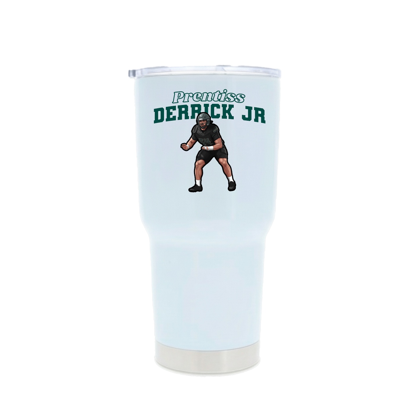 30oz Stainless Steel Tumbler — Name Arch in White