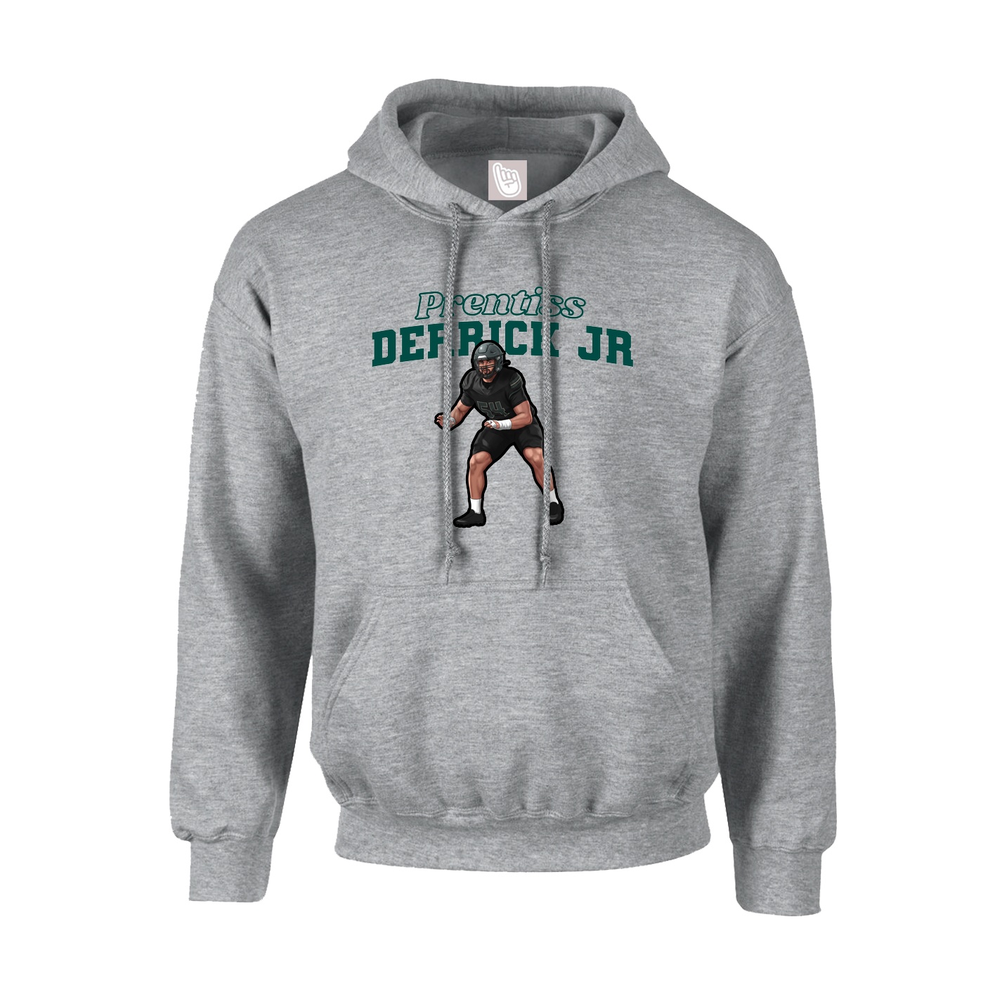 Youth Hoodie — Name Arch in Grey