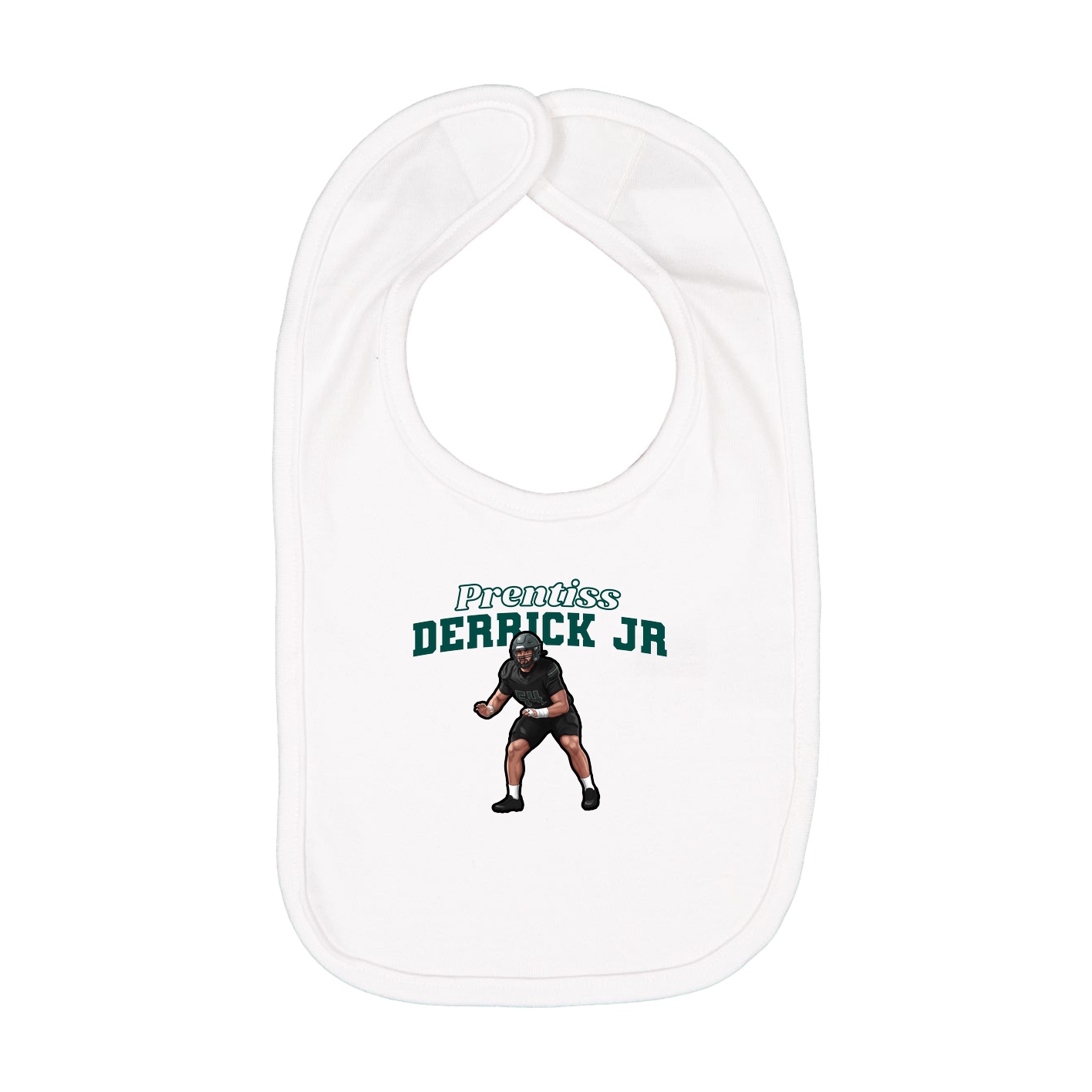 Infant Bib — Name Arch in White
