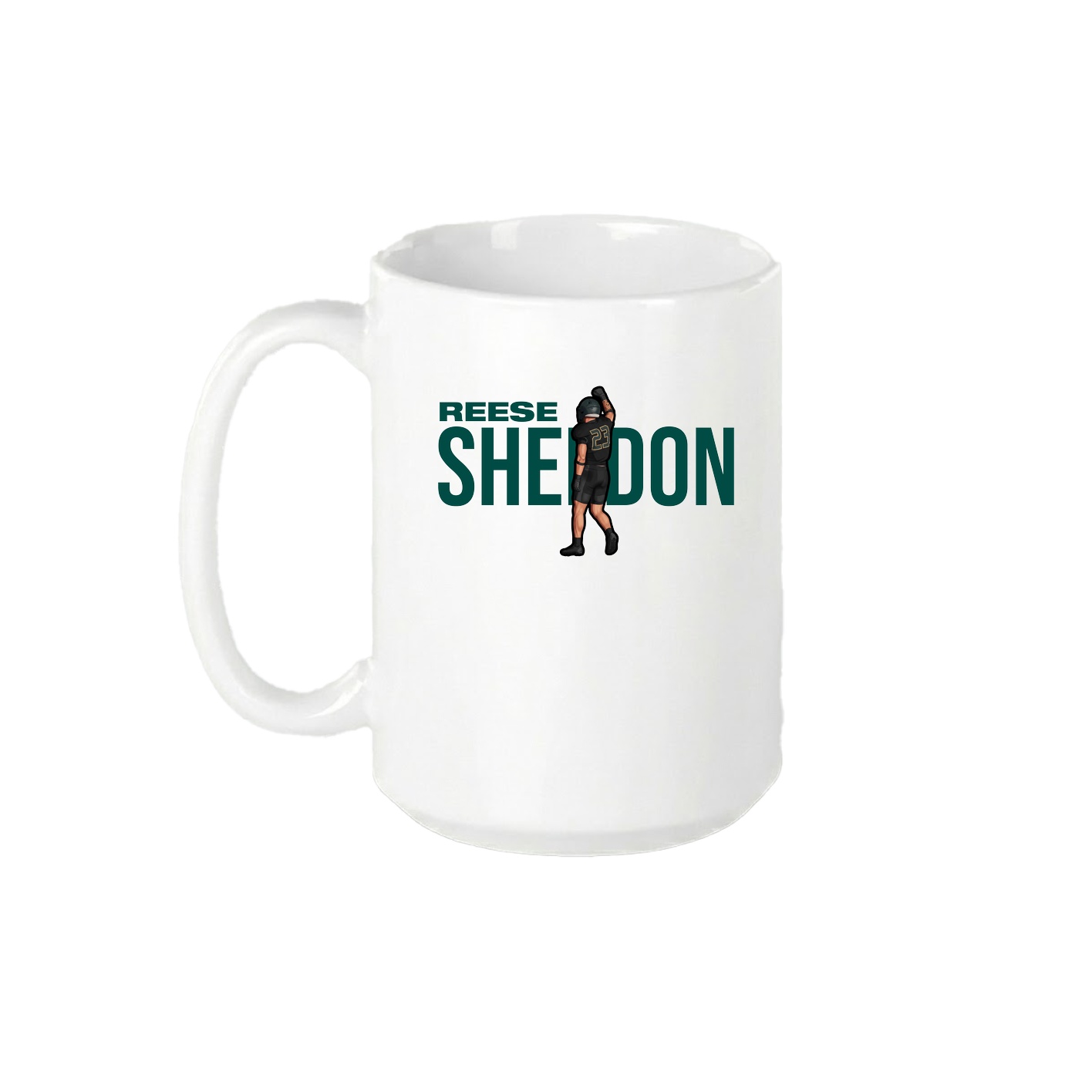 15oz Coffee Mug — Player Name in White