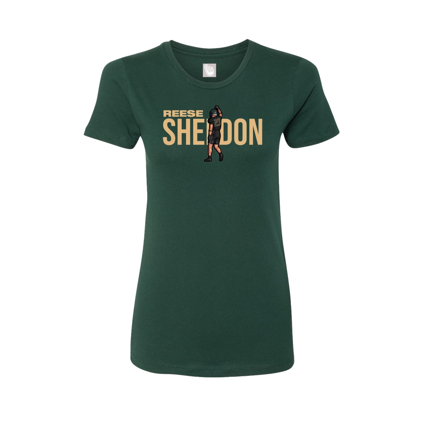 Fitted Women's Tee — Player Name in Green