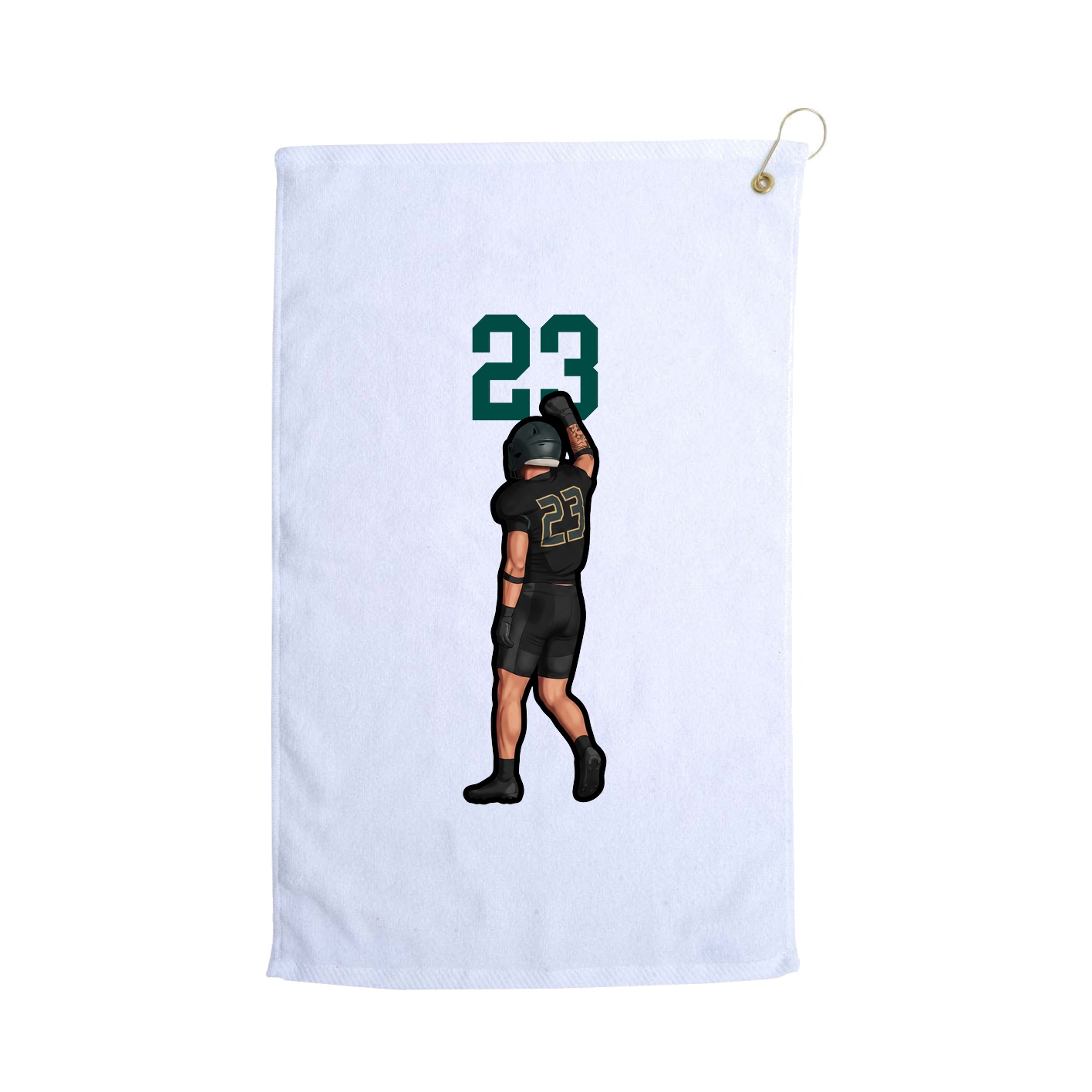 Golf Towel — Number Top in White