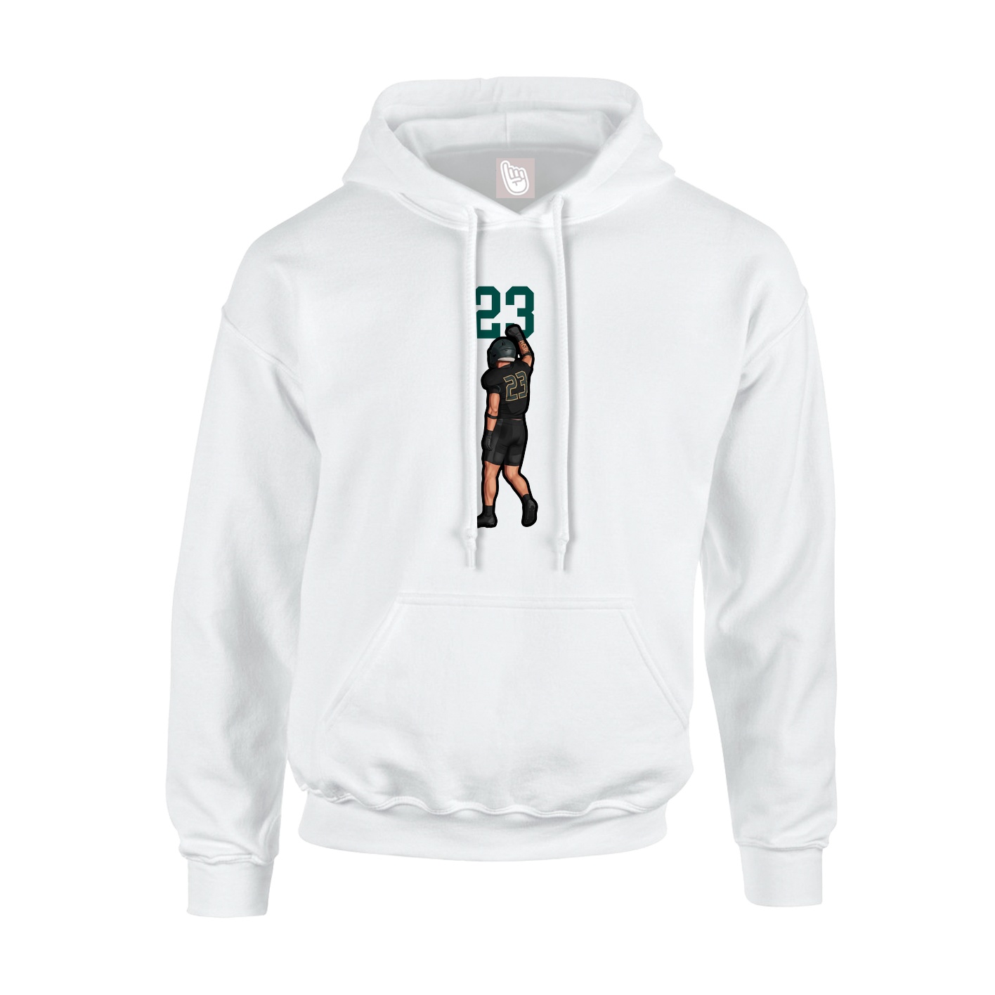 Youth Hoodie — Number Top in White