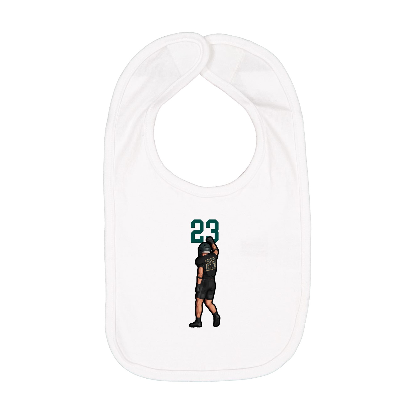 Infant Bib — Number Top in White