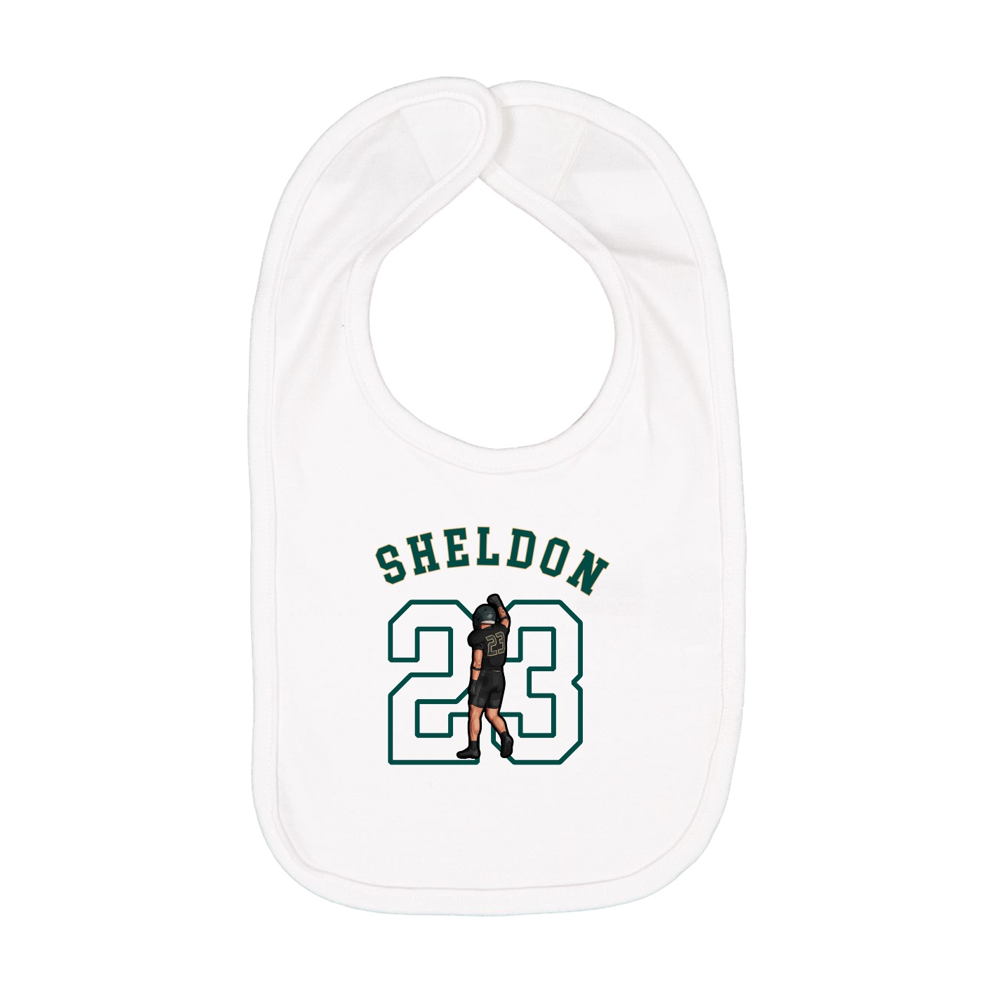 Infant Bib — Shirsey Arch in White