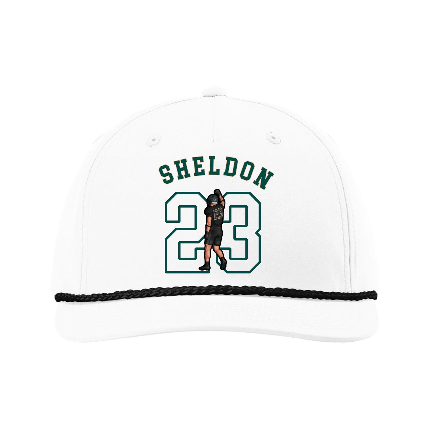 Five-Panel Classic Rope Cap — Shirsey Arch in White