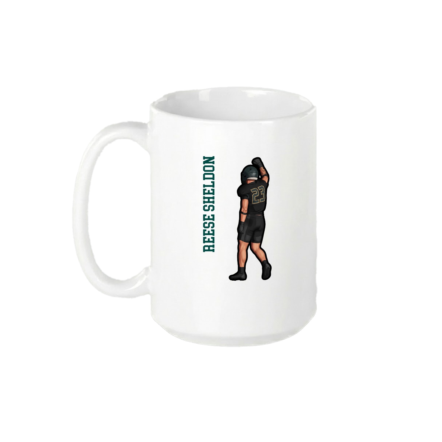 15oz Coffee Mug — Name Vertical in White